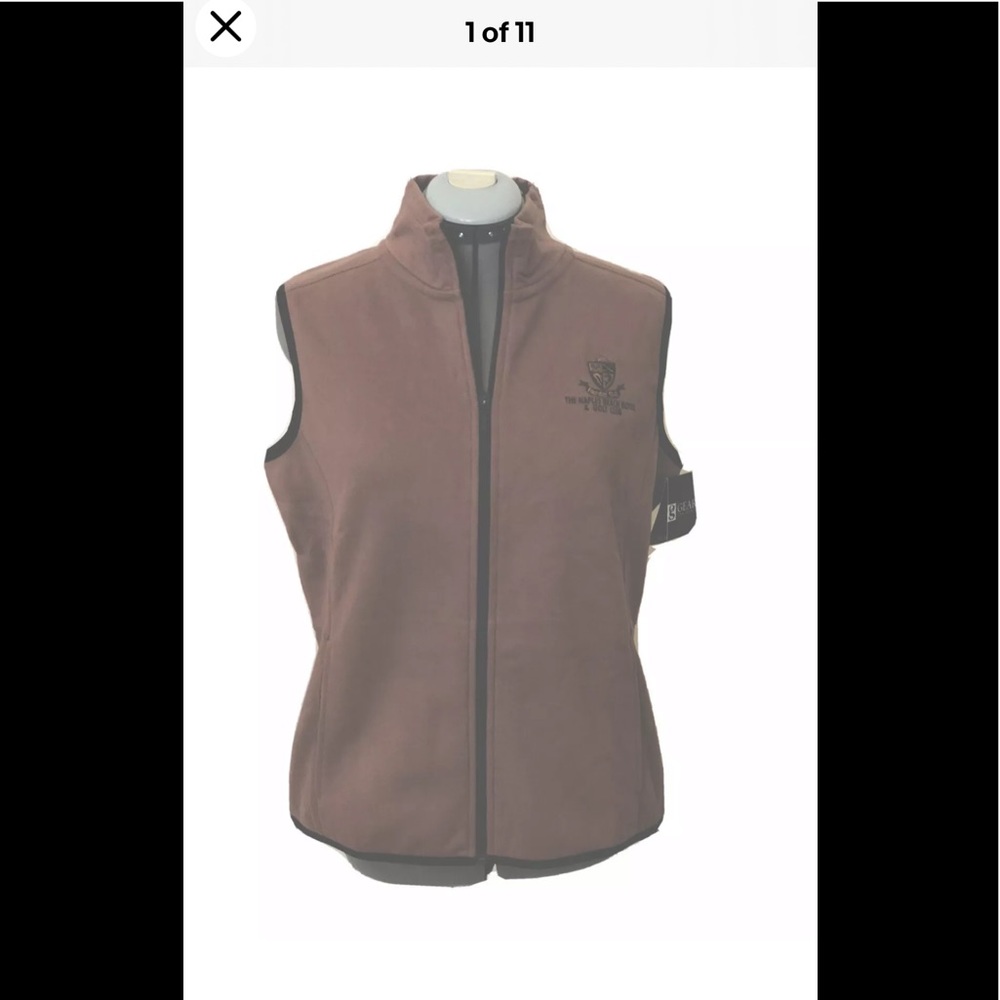The Naples Hotel & Golf Club Womens Zipped Sleeveless Vest Size Med Tan New
